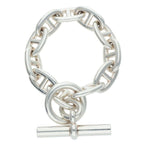 Hermes Chaine Dancre TGM Silver Bracelet 11 Link — view 2