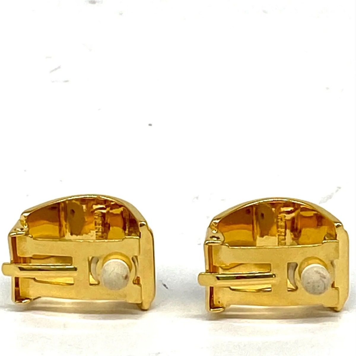 Hermes Enamel Cloisonne Earrings Chain Gold — view 3