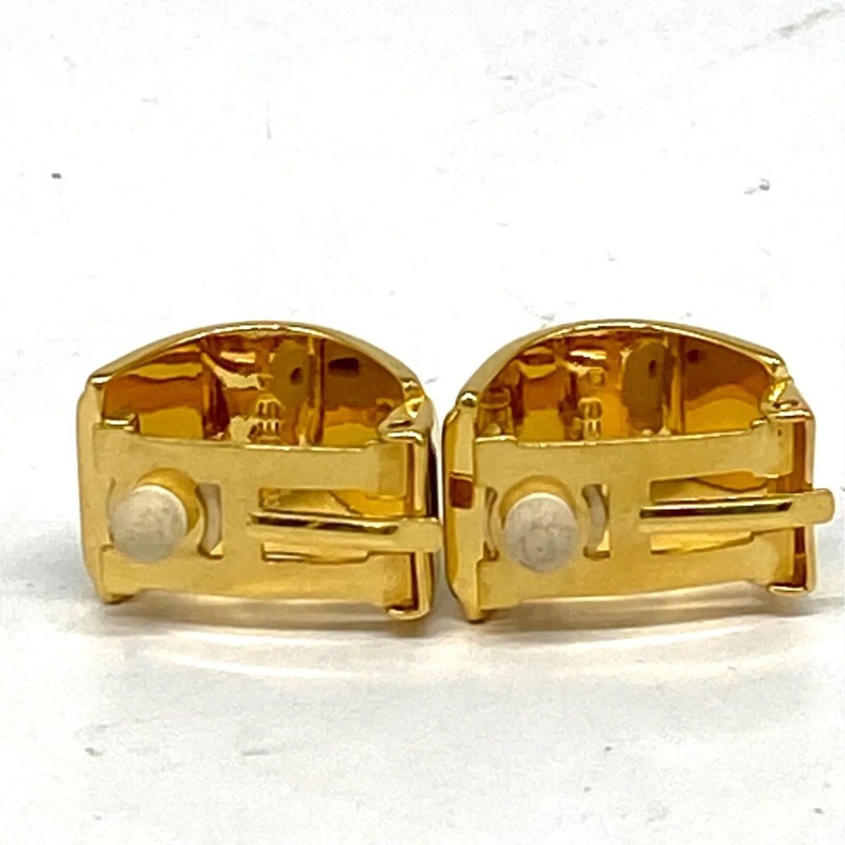 Hermes Enamel Cloisonne Earrings Chain Gold — view 4