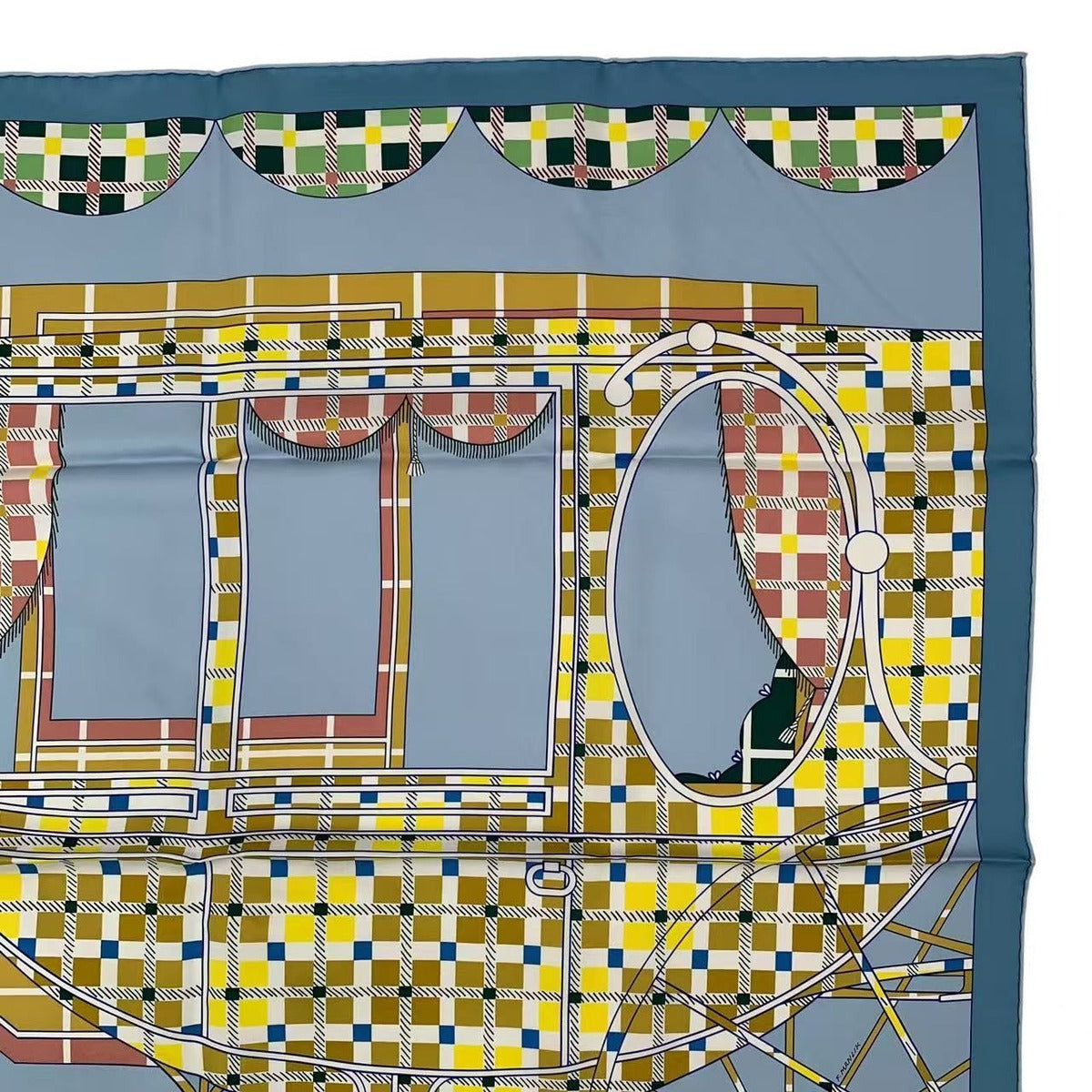 Hermes Carre 90 Silk Scarf Balade Ecosaise Scottish Rose de Bourre — view 4