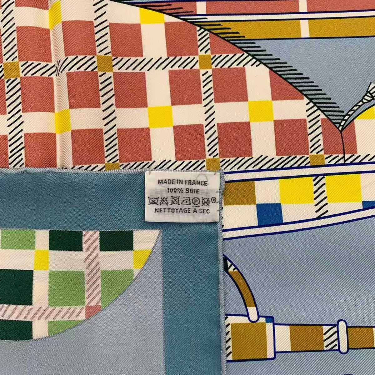 Hermes Carre 90 Silk Scarf Balade Ecosaise Scottish Rose de Bourre — view 9