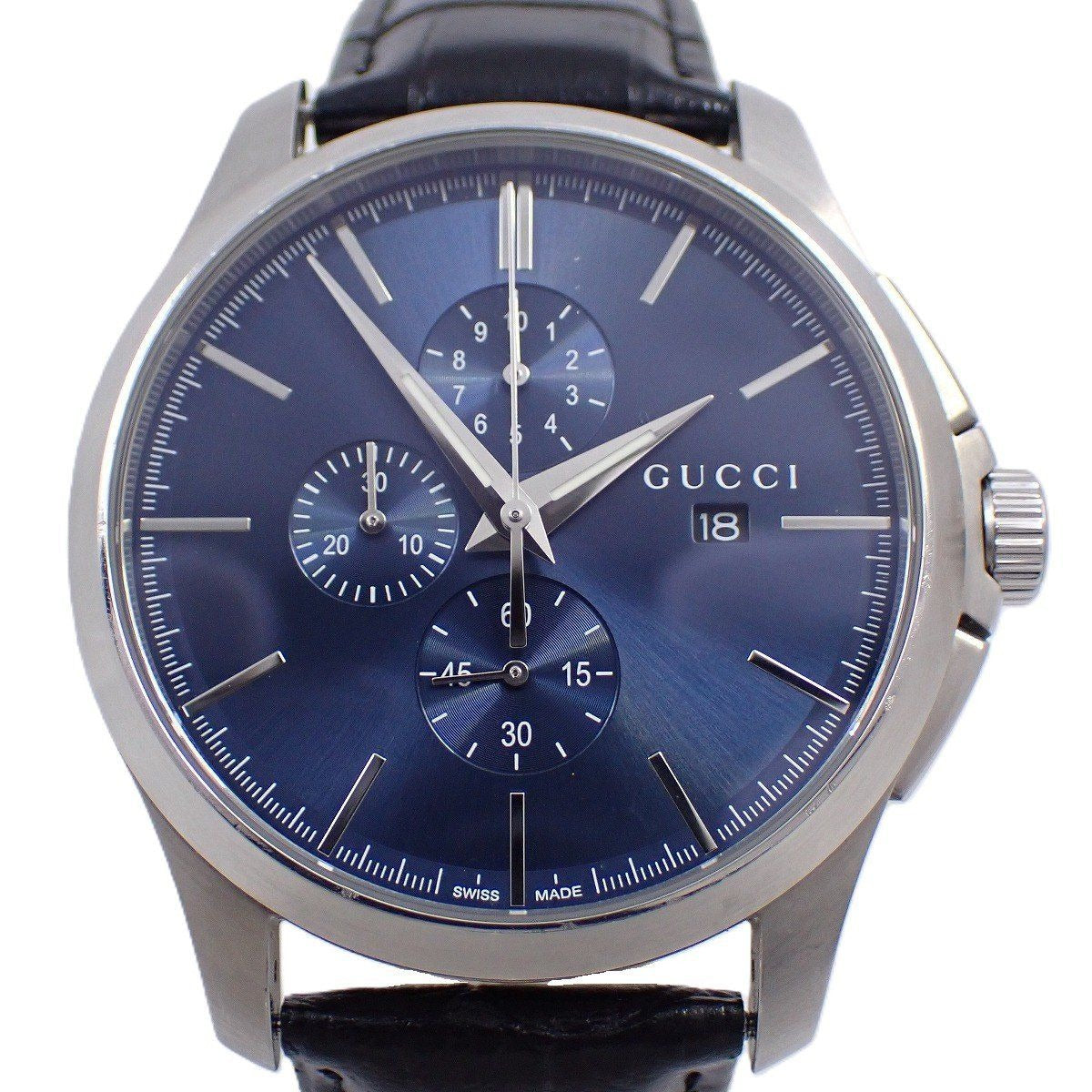 Gucci 126.2 Timeless Chronograph Quartz Watch Blue Dial External