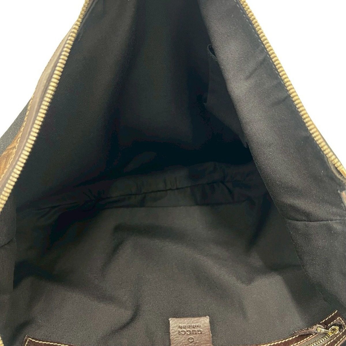Gucci Horsebit Pattern Canvas Leather Shoulder Bag Tote Black — view 9