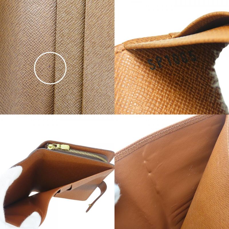 Louis Vuitton Bifold Wallet Porte Papier Monogram Brown Gold Hardware — view 7
