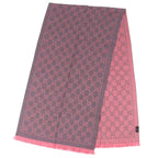 Gucci GG Wool Scarf Rose Pink Mini Fringe Shawl — view 3