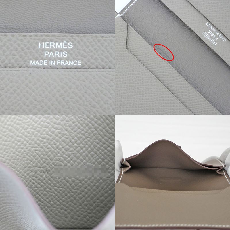 Hermes Bearn Card Case Etoupe Silver Hardware Veau Epsom — view 9