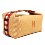 Hermes Brid A Black PM Au-carre Handbag Pouch Faube Orange — view 3