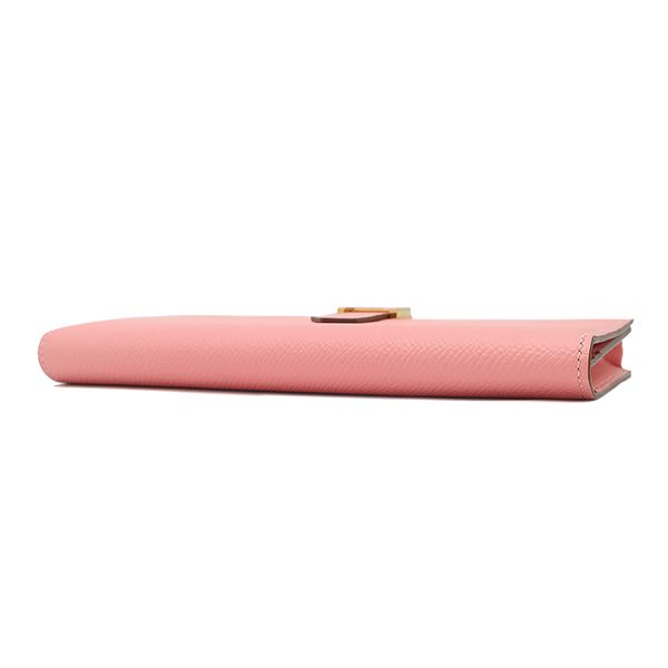 Hermes Long Wallet Bearn Souffle Vaux Epson Rose Confetti Gold Hardware Bifold — view 3
