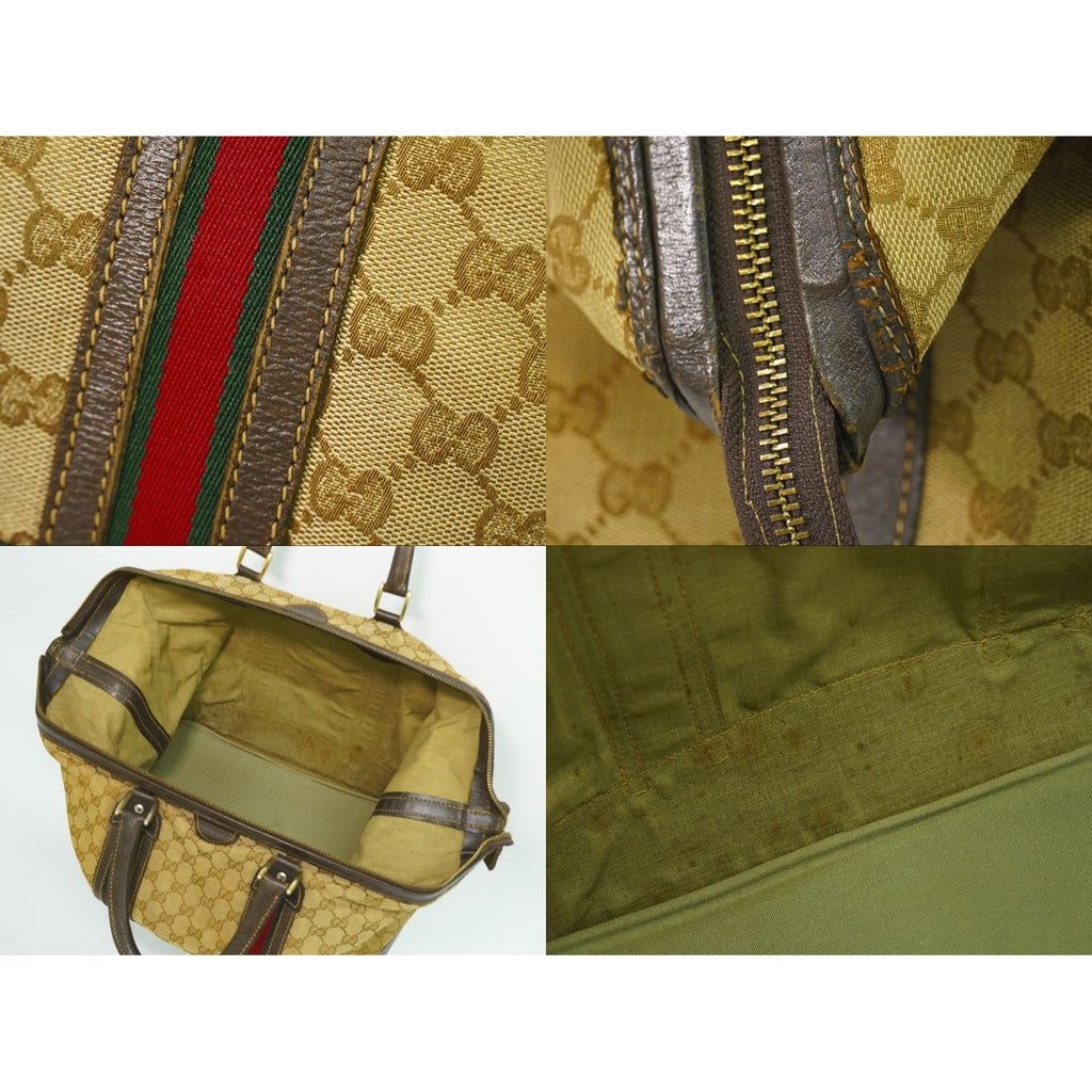Gucci Vintage Sherry Line GG Canvas Boston Bag — view 8