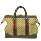 Gucci Vintage Sherry Line GG Canvas Boston Bag