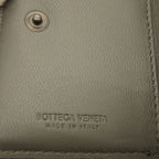 Bottega Veneta Intrecciato Compact Wallet Leather Black Gray Trifold — view 7