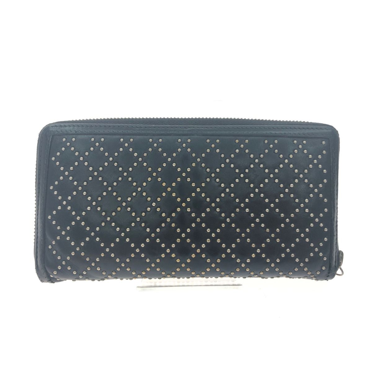 Gucci Diamante Studded Round Zipper Long Wallet GG 2 Heads — view 2