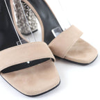 Hermes Glam 105 Chaine D'ancre Heel Suede Leather Sandals Beige Silver 39 — view 7