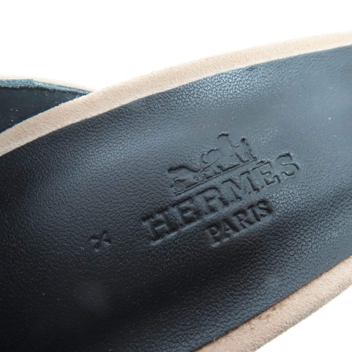 Hermes Glam 105 Chaine D'ancre Heel Suede Leather Sandals Beige Silver 39 — view 8