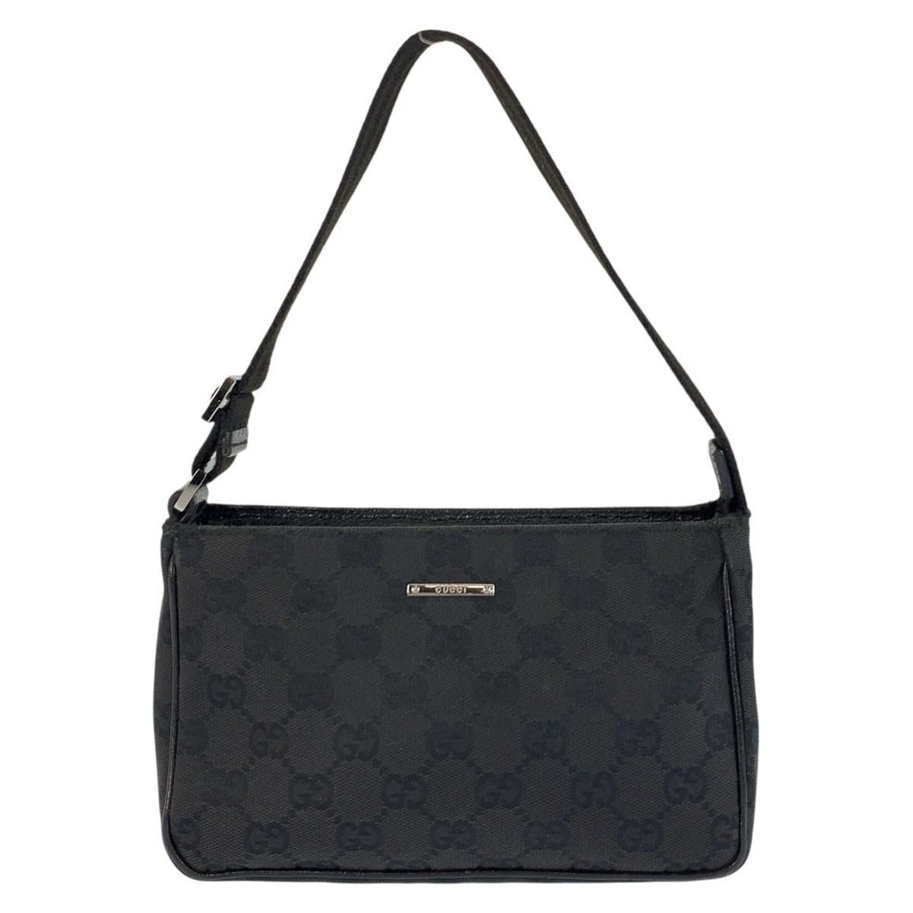 Gucci Black Silver GG Canvas Handbag
