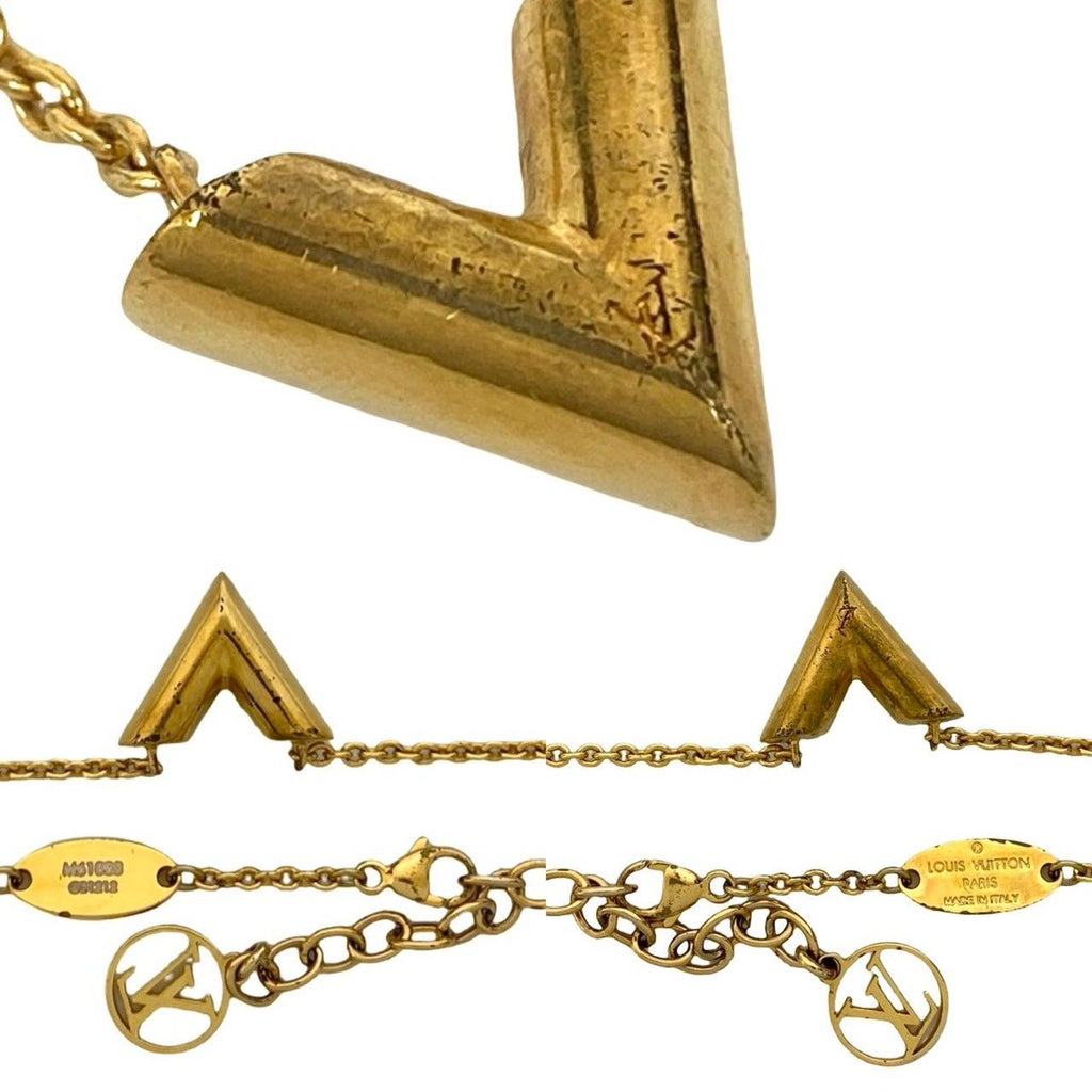 Louis Vuitton Essential Motif Logo Necklace Pendant Gold — view 2