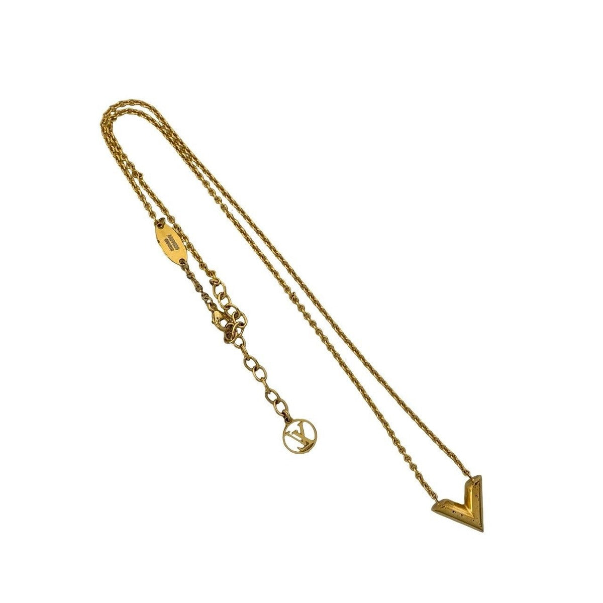 Louis Vuitton Essential Motif Logo Necklace Pendant Gold — view 4