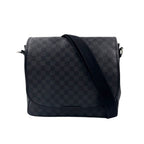 Louis Vuitton Daniel Damier Graphite Leather Black Shoulder Bag Silver