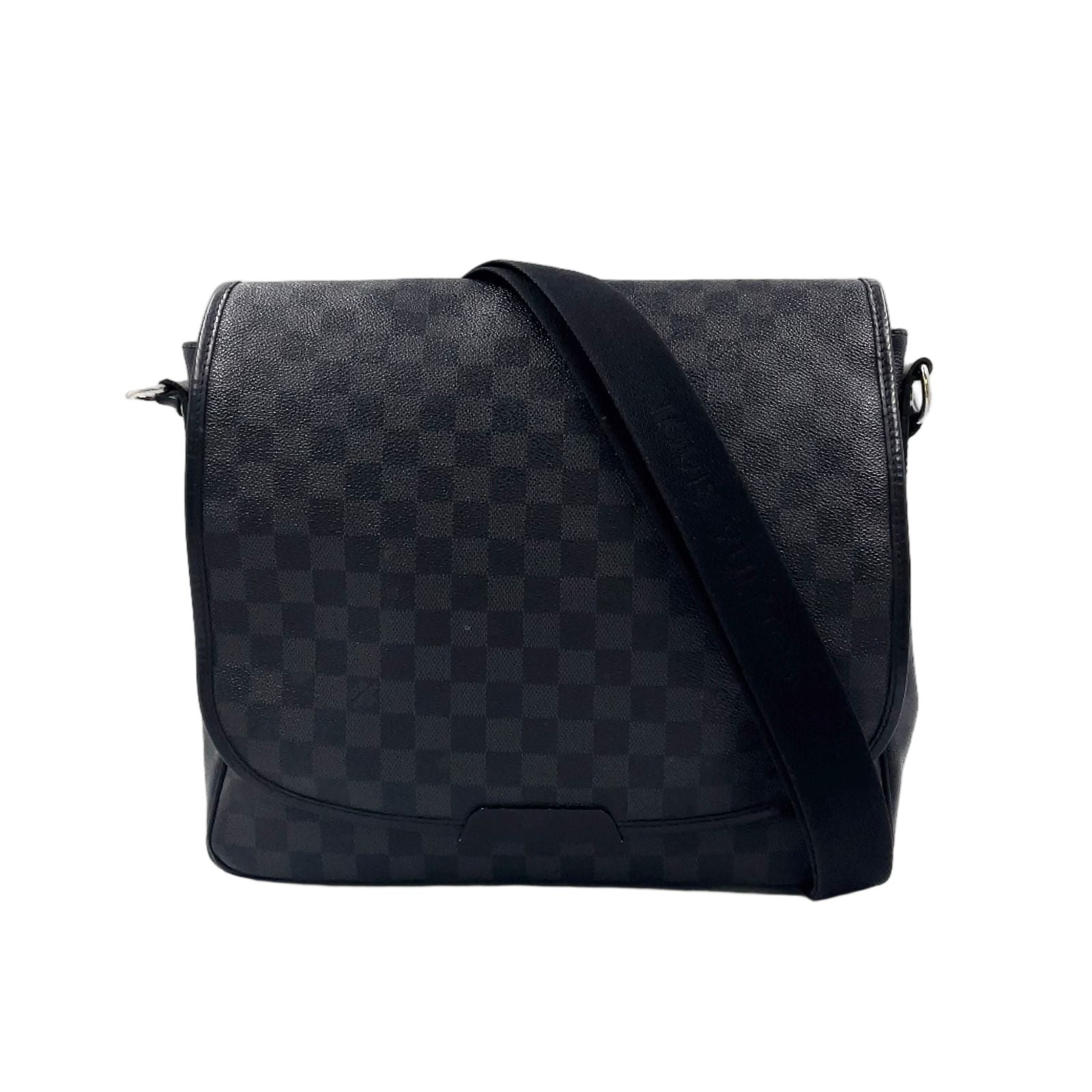 Louis Vuitton Daniel Damier Graphite Leather Black Shoulder Bag Silver