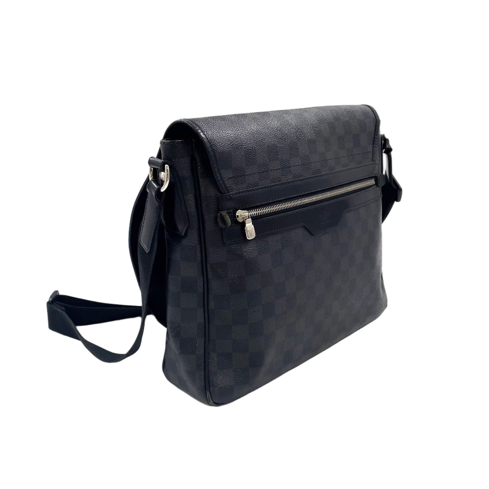 Louis Vuitton Daniel Damier Graphite Leather Black Shoulder Bag Silver — view 2