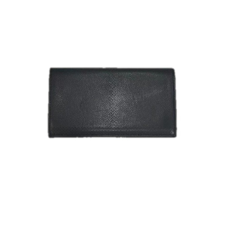 Hermes MC2 Fleming Long Wallet Calf Leather Perforated Black