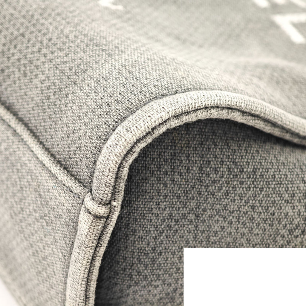 Chanel Deauville Chain Tote Shoulder Bag Flap Gray Denim — view 7