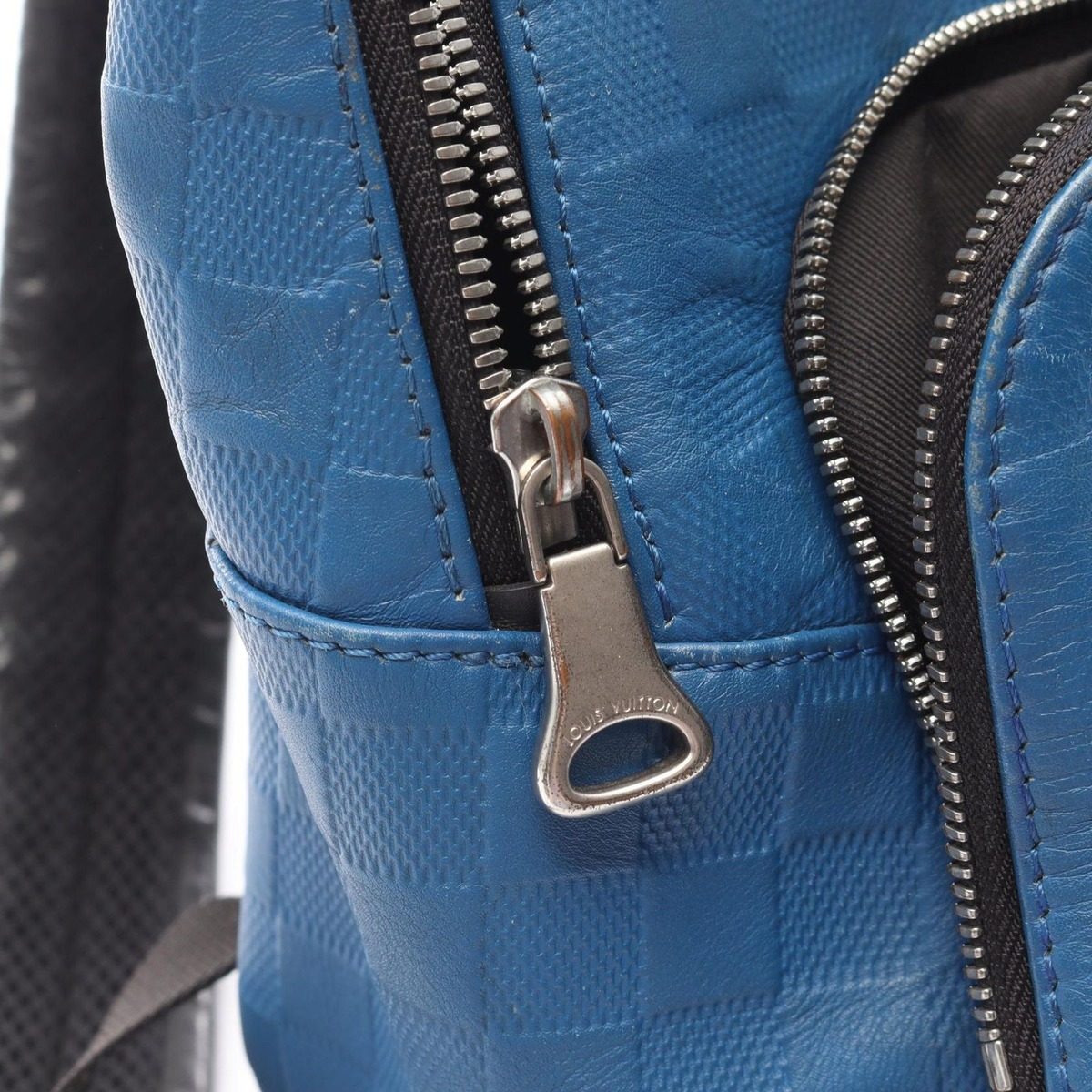 Louis Vuitton Backpack Noir Black Blue Leather Avenue — view 8