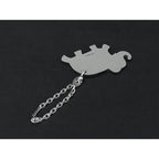Hermes Bag Charm Light Blue Gray Leather Elephant — view 3