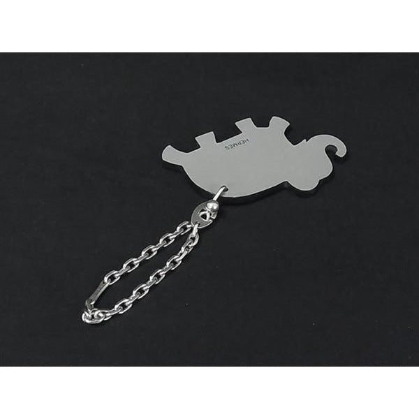 Hermes Bag Charm Light Blue Gray Leather Elephant — view 3