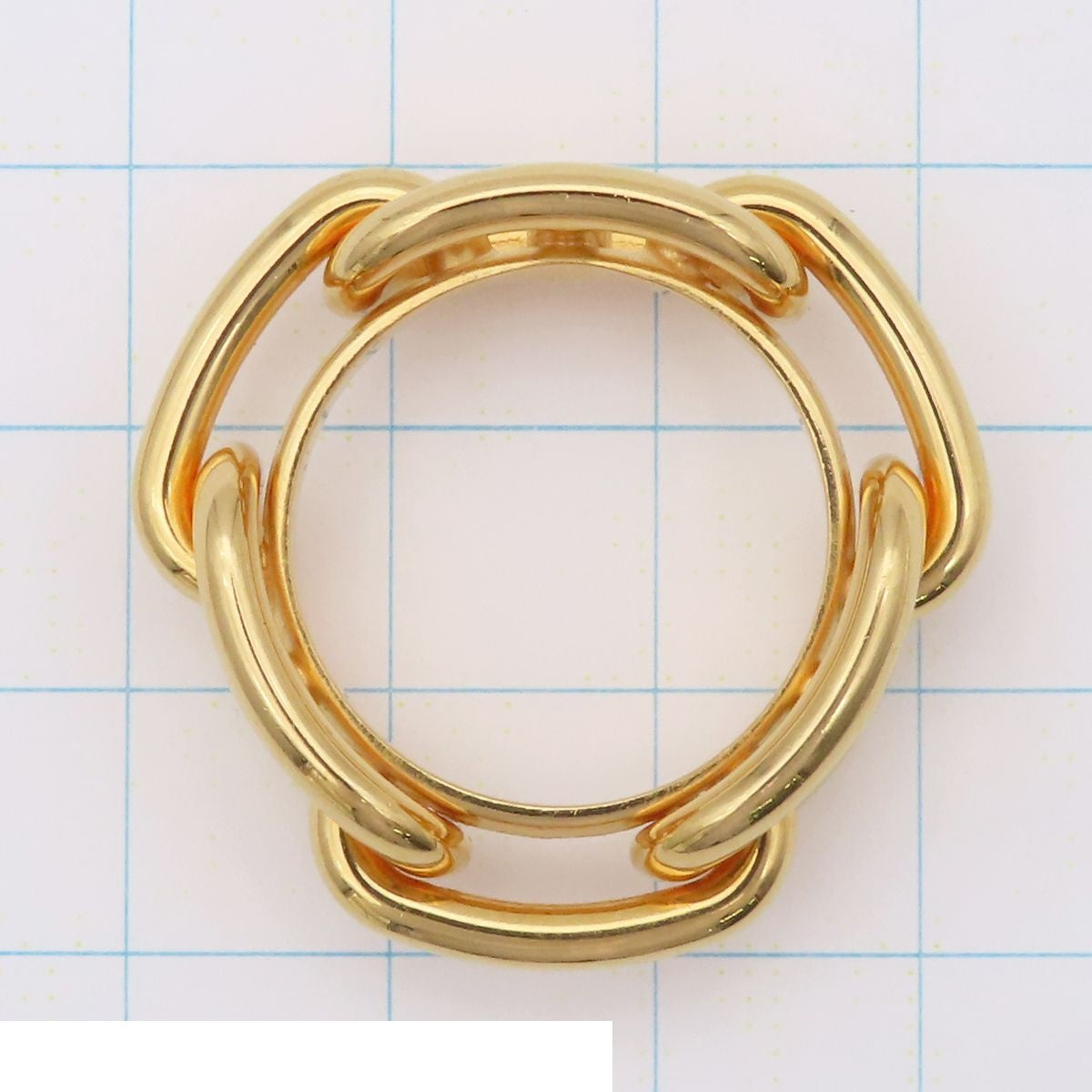 Hermes Chaine D'ancre Gold Metal Plated Scarf Ring — view 4