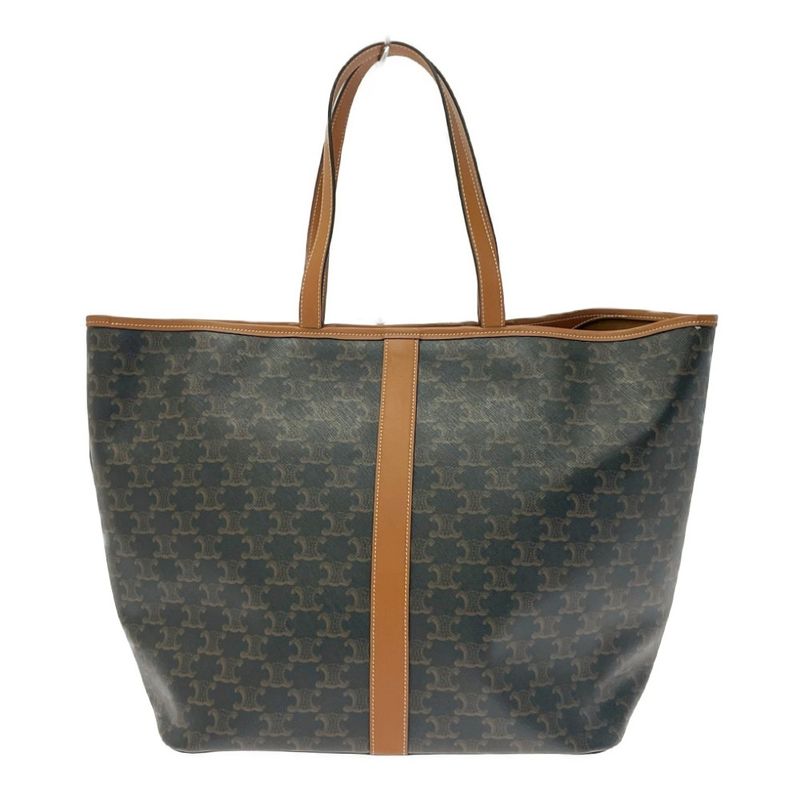 Celine Triomphe Canvas Medium Cabas Shoulder Bag Brown — view 4