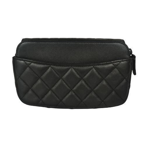 Chanel Shoulder Bag Lamb Wallet Phone Case Black — view 2