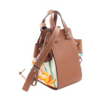 Loewe Handbag Hammock Draw St Sling Bag Mini Floral Brown White Multi Leather — view 2