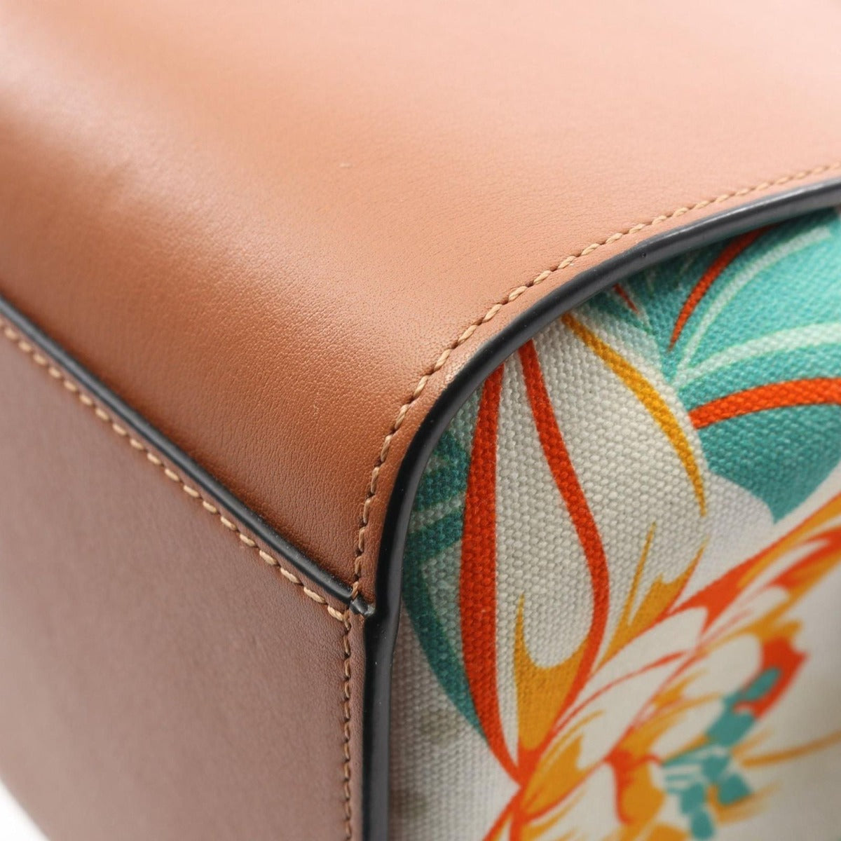 Loewe Handbag Hammock Draw St Sling Bag Mini Floral Brown White Multi Leather — view 7