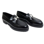 Hermes Moccasins Faubourg Size 37 1 2 Black Silver Hardware Leather — view 2