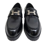 Hermes Moccasins Faubourg Size 37 1 2 Black Silver Hardware Leather — view 3