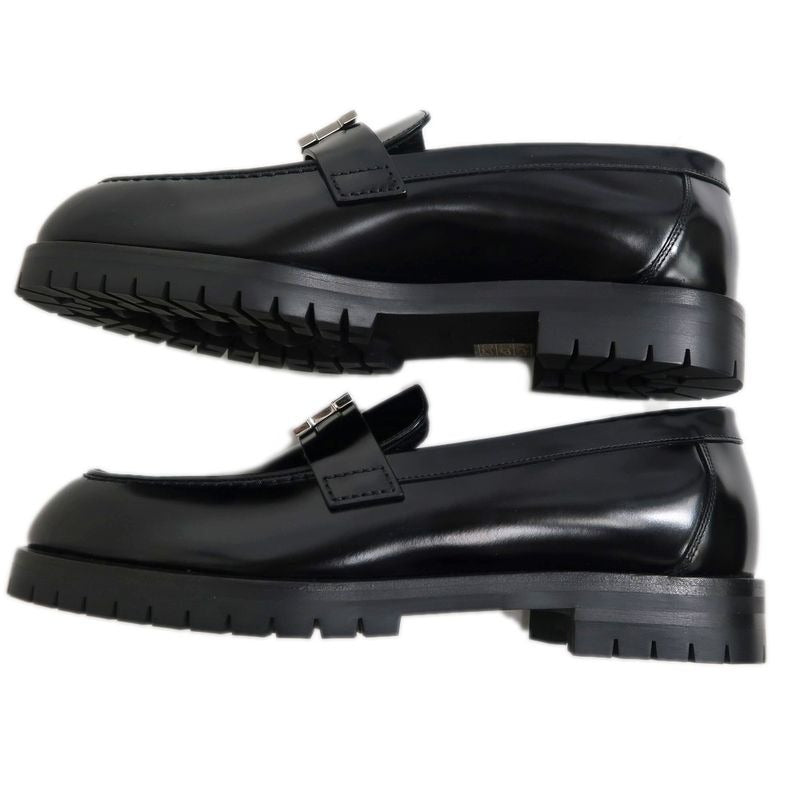 Hermes Moccasins Faubourg Size 37 1 2 Black Silver Hardware Leather — view 4