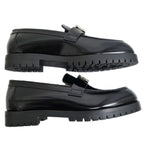 Hermes Moccasins Faubourg Size 37 1 2 Black Silver Hardware Leather — view 5