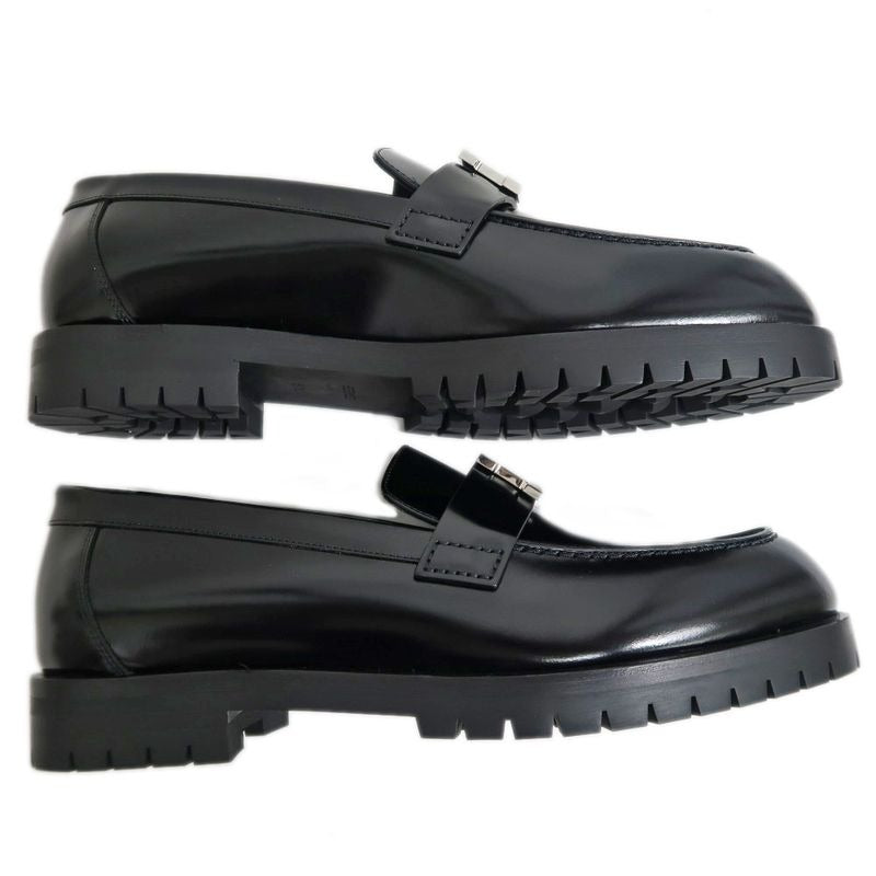 Hermes Moccasins Faubourg Size 37 1 2 Black Silver Hardware Leather — view 5