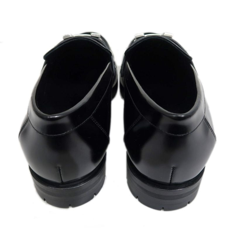 Hermes Moccasins Faubourg Size 37 1 2 Black Silver Hardware Leather — view 7