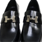 Hermes Moccasins Faubourg Size 37 1 2 Black Silver Hardware Leather — view 8