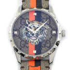 Gucci Watch Timeless 126.4 Taiga Beige GG Supreme Fabric Dial