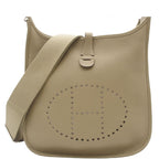 Hermes Evelyne 3 PM Sage Silver Taurillon Clemence Shoulder Bag