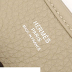 Hermes Evelyne 3 PM Sage Silver Taurillon Clemence Shoulder Bag — view 6