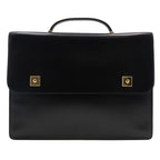 Hermes Danube 38 Briefcase 6 Z Calf Black Gold Hardware V Business Bag