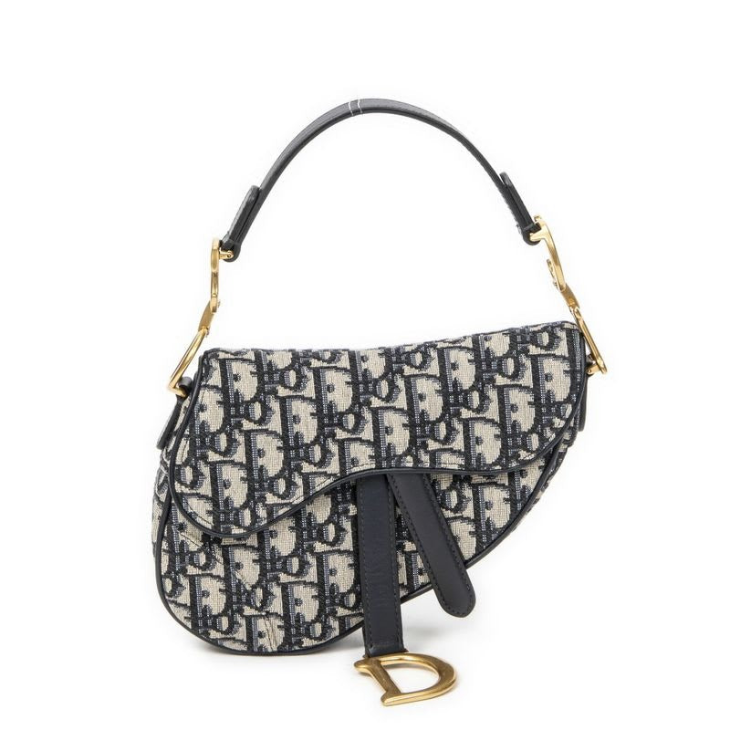 Dior Navy Beige Oblique Jacquard Canvas — view 2