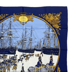 Hermes Scarf Silk Carre 90 Marine ET Cavalerie Sea and Cavalry Navy — view 4