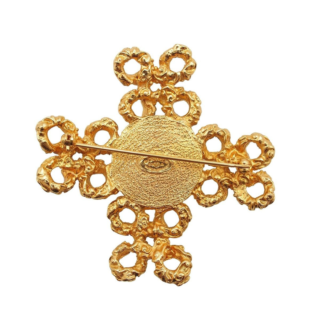 Chanel Brooch Gold Metal Faux Pearl Costume Vintage — view 5