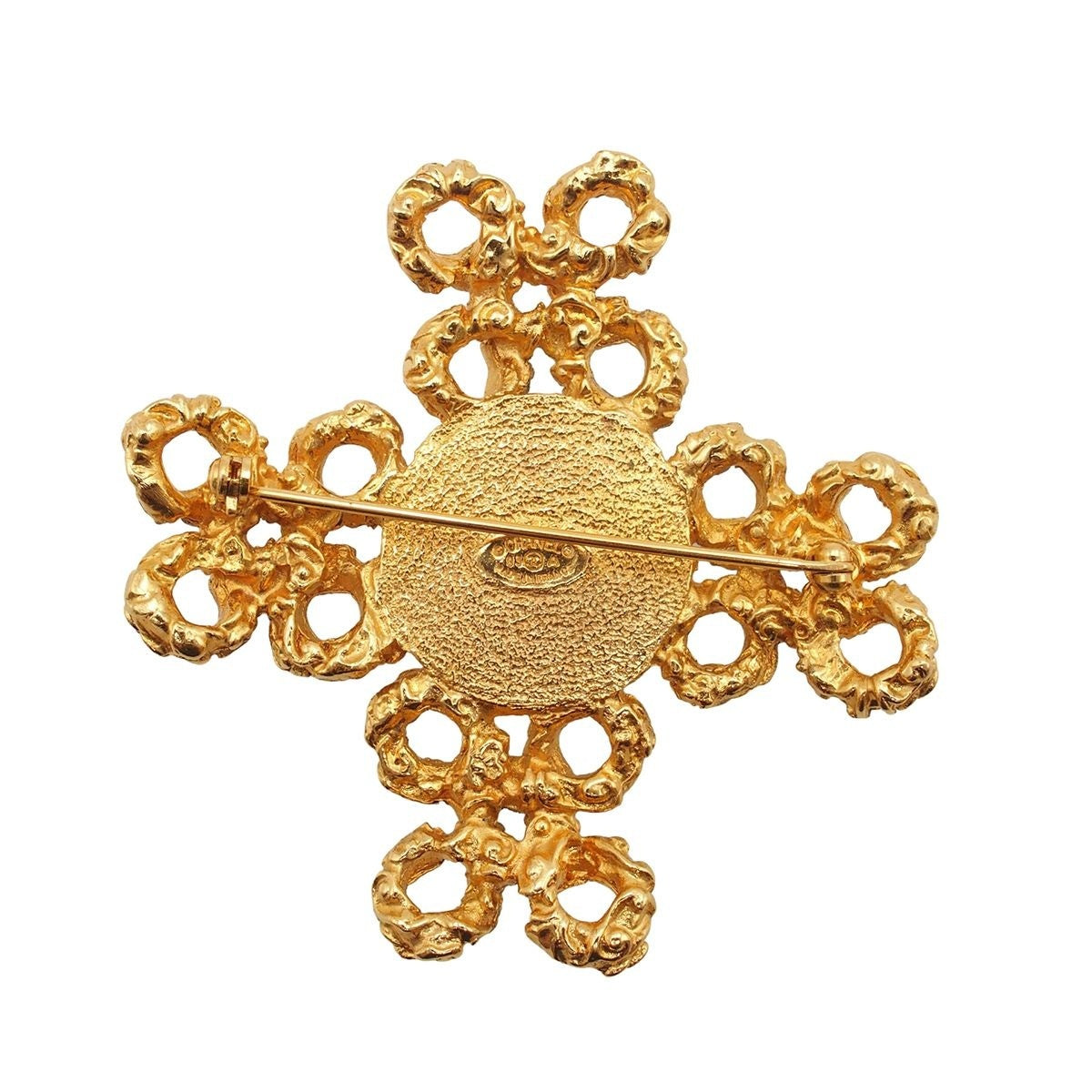 Chanel Brooch Gold Metal Faux Pearl Costume Vintage — view 5