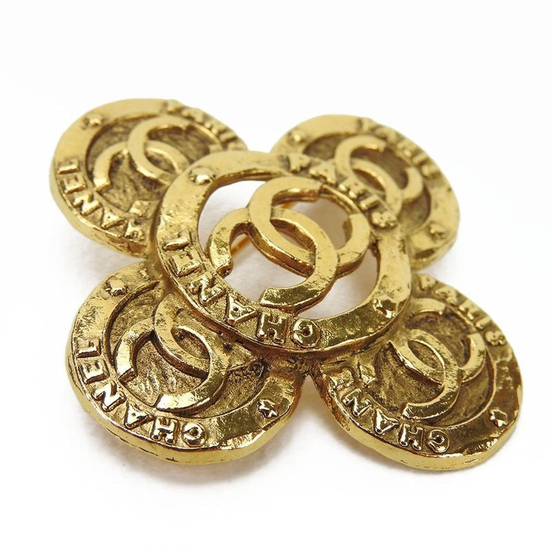 Chanel Coco Mark Brooch Accessories Flower Plated Gold Small Box — view 2